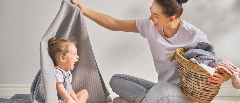 Mom saves money on laundry with eco friendly machines